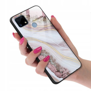 Etui GLASS do REALME C25 Case Marmurki Top Wzory
