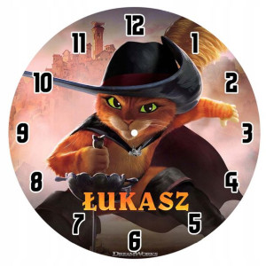 Zegar Ścienny Kot W Butach Ostatnie Życzenie Z1