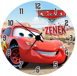 Zegar Ścienny Zygzak Mc Queen Auta Cars Imię Y5