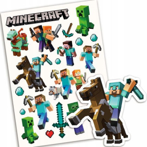 Naklejki Minecraft Dekoracje Postacie 21 Szt Y3