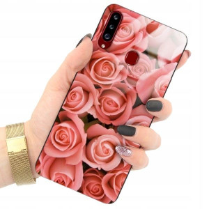 ETUI GLASS do SAMSUNG A20S Gold Glamour Rose Wzory