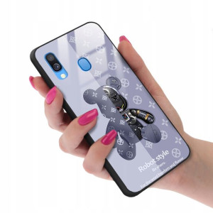 Etui GLASS do SAMSUNG A40 Bearbrick Misie Wzory
