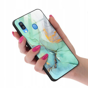 Etui GLASS do SAMSUNG A40 Case Marmurki Top Wzory