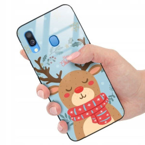 ETUI GLASS do SAMSUNG A40 Święta Christmas Wzory