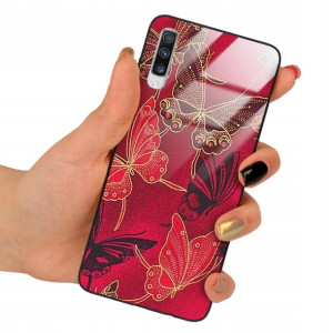 Etui Glass do SAMSUNG A70 Obudowa Motyle Top Wzory