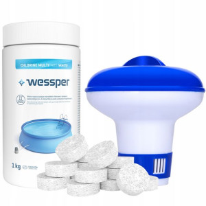 Dozownik+tabletki Multi Do Basenu Chlorowe 20g 1kg
