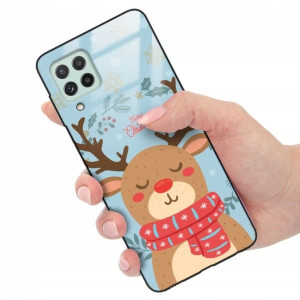 ETUI GLASS do SAMSUNG M22 4G Zima Christmas Wzory