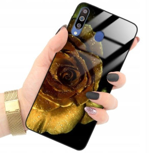 ETUI GLASS do SAMSUNG M30 Gold Glamour Rose Wzory