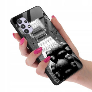 Etui GLASS do SAMSUNG M32 5G Bearbrick Misie Wzory