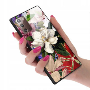 Etui GLASS do SAMSUNG NOTE 20 Case Kwiatki Wzory