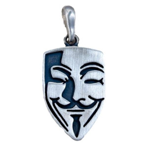 Wisiorek Srebrny Maska ANONYMOUS