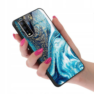 Etui GLASS do VIVO Y70s Case Marmurki Letnie Wzory