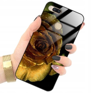 ETUI GLASS do XIAOMI Mi A1 Gold Glamour Rose Wzory