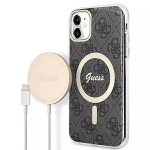 Zestaw Guess GUBPN61H4EACSK Case+Charger iPhone 11 6,1" czarny/black hard c