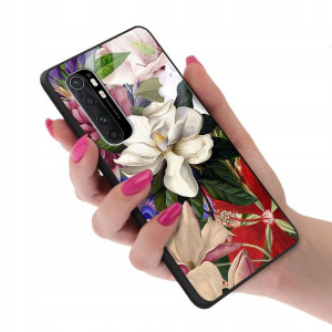 Etui GLASS do XIAOMI MI NOTE 10 LITE Kwiatki Wzory