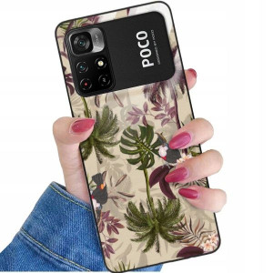ETUI GLASS do XIAOMI POCO M4 PRO 5G Kwiaty Wzory