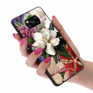 Etui GLASS do XIAOMI POCO X3 Case Kwiaty Top Wzory