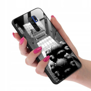 Etui GLASS do XIAOMI REDMI 9 Bearbrick Misie Wzory