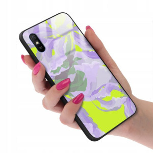 Etui GLASS do XIAOMI REDMI 9A Case Kwiatki Wzory