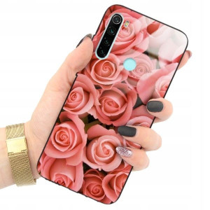 ETUI GLASS do XIAOMI REDMI NOTE 8 Gold Rose Wzory