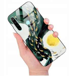 ETUI GLASS do XIAOMI REDMI NOTE 8 Pióra Boho Wzory