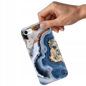 ETUI GRUBE 2MM do IPHONE SE2 Gold Pattern Wzory