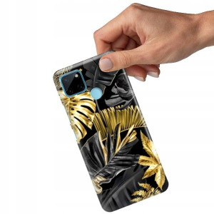 ETUI GRUBE 2MM do REALME C21Y Gold Pattern Wzory