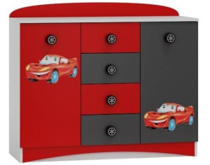 SUPER CAR N12 + grafika AUTO-B komoda dziecięca 120x47 w.95