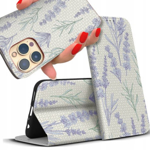 Etui MAGNET BOOK do SAMSUNG F41 Lawenda Full Wzory