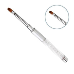 Smartnail Pędzelek do żelu okrągły nr 8 srebrny zamykany