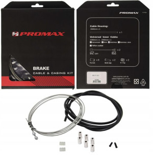 Promax ZESTAW linek i pancerzy HAMULCA PRZÓD+TYŁ
