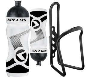Zestaw Bidon Kellys Sport 0.7l +koszyk Ratio White