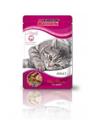 Super Benek Adult Veal 100 g -mokra karma dla dorosłych kotów z cielęciną 1