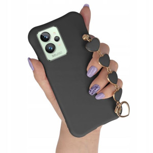 Etui Mat Czarny do REALME GT2 PRO 5G Brelok Serce