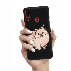 Etui Matowe CZARNE do SAMSUNG A20s Obudowa Wzory