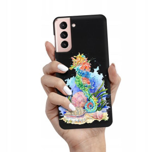 Etui Matowe Czarne do SAMSUNG S21 Modne Mix Wzory