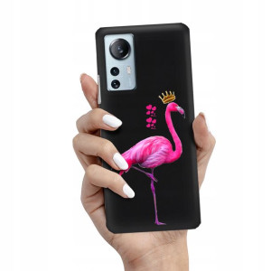 Etui Matowe Czarne XIAOMI 12 LITE Wiosenne Wzory