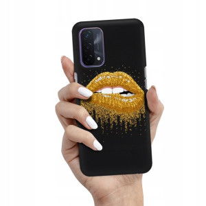 Etui Matowe Czarny do OPPO A74 5G Wiosenne Wzory