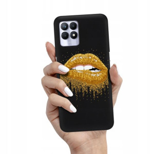 Etui Matowe Czarny do REALME 8i Wiosenne Top Wzory