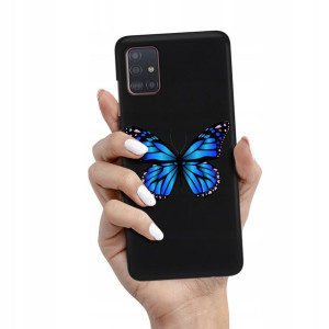 Etui Matowe Czarny do SAMSUNG A51 Wiosenne Wzory