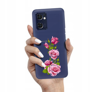 Etui Matowe Granat OPPO RENO 7 5G Wiosenne Wzory