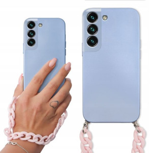 Etui Metalic Blue do SAMSUNG S22 PLUS Łańcuszek