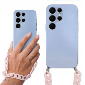 Etui Metalic Blue do SAMSUNG S22 ULTRA Łańcuszek