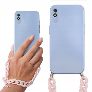 Etui Metalic Blue do XIAOMI REDMI 9A z Łańcuszkiem