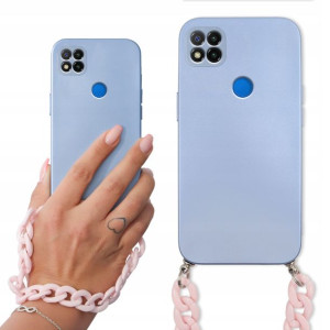 Etui Metalic Blue do XIAOMI REDMI 9C z Łańcuszkiem