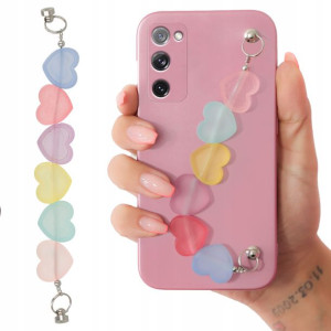 Etui Metalic Róż do SAMSUNG S20 FE Łańcuszek Serca