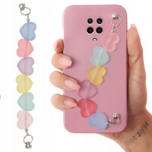 Etui Metalic Róż do XIAOMI REDMI NOTE 9S Łańcuszek