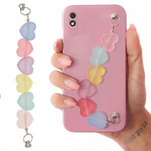 Etui Metalic Różowy do XIAOMI REDMI 9A Łańcuszek