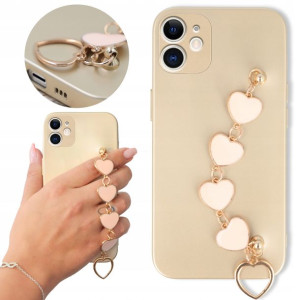 Etui Metalic Złoty do IPHONE 11 z Łańcuszkiem