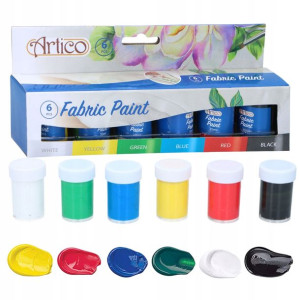 FARBY DO TKANIN zestaw barwników farba 6x20 ml